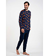 Мъжка тъмносиня пижама с принт Witalis-2 снимка