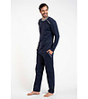 Памучна мъжка тъмносиня пижама Zbyszek-0 снимка