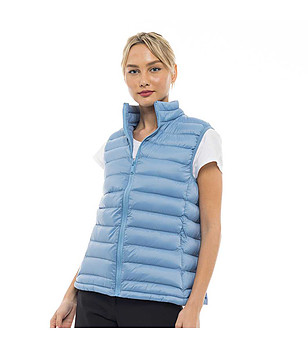 Светлосиня дамска грейка в макси размери Zina снимка