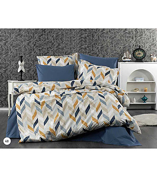 Единичен спален комплект Blue nebula памук ранфорс снимка