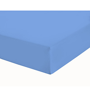 Памучен чаршаф с ластик в синьо 200х200 см снимка