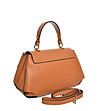 Дамска  чанта в цвят коняк от естествена кожа Sinalia-1 снимка