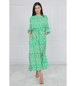 Оversize рокля в зелено и бяло снимка