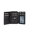 Черен дамски кожен портфейл с ефектни мотиви с RFID-1 снимка