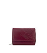 Тъмночервен дамски кожен портфейл с ефектни мотиви с RFID-0 снимка