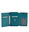 Дамски кожен портфейл в цвят петрол с RFID-1 снимка