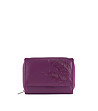 Лилав дамски кожен портфейл с ефектни мотиви с RFID защита-0 снимка