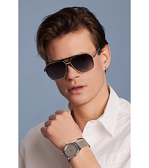 Unisex слънчеви очила в златисто и черно URBAN DANDY  снимка