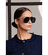 Unisex слънчеви очила в златисто и черно URBAN DANDY -2 снимка
