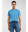 Светлосиня мъжка памучна тениска CARBON -0 снимка