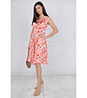 Лятна рокля с флорален принт в цвят корал и оранжево Erita-2 снимка