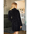 Пухкав дамски халат в черно PALEO -3 снимка