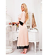 Дамски дълъг халат в бежово с черна дантела Gown-1 снимка