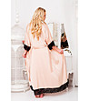 Дамски дълъг халат в бежово с черна дантела Gown-2 снимка