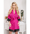Дамски халат в циклама с черна дантела Gown-0 снимка
