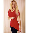 Червена асиметрична туника Aria -0 снимка