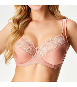 Сутиен с меки чашки в цвят праскова Viktoria снимка