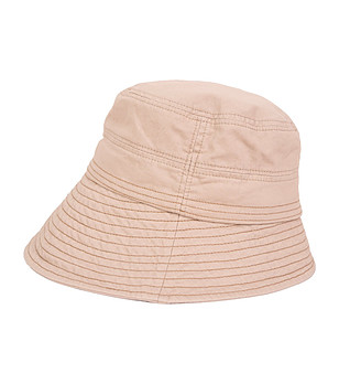 Дамска памучна шапка в бежов нюанс Fisher Bucket  снимка