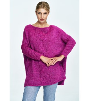 Oversize цикламен дамски пуловер Dana0 снимка
