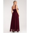 Дълга рокля в бордо с тюл Elegancka-1 снимка
