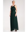 Тъмнозелена дълга рокля с тюл Elegancka-2 снимка