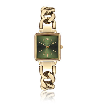 Дамски часовник в златисто със зелен циферблат снимка