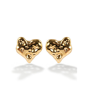 Дамски обеци сърца със златно покритие снимка