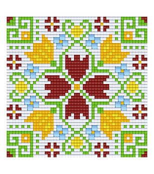 Мозайка с пиксели - Българска шевица, 48x48 пиксела - Елбетица снимка