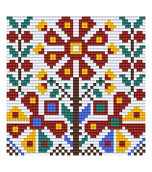 Мозайка с пиксели - Българска шевица, 48x48 пиксела - Мотив 3 снимка