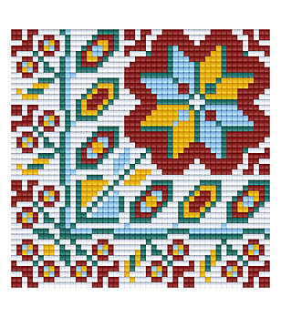 Мозайка с пиксели - Българска шевица, 48x48 пиксела - Мотив 4 снимка