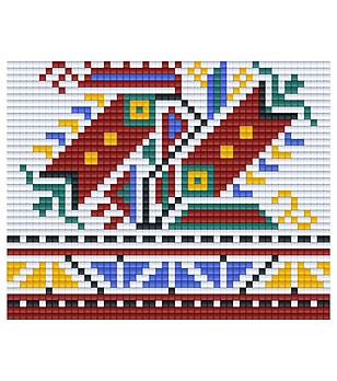 Мозайка с пиксели - Българска шевица, 40x50 пиксела - Видински мотив снимка