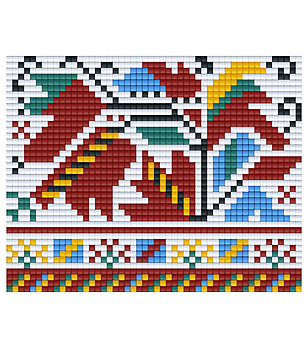 Мозайка с пиксели - Българска шевица, 40x50 пиксела - Самоковски мотив снимка