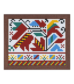 Мозайка с пиксели - Българска шевица, 40x50 пиксела, с рамка - Самоковски мотив снимка