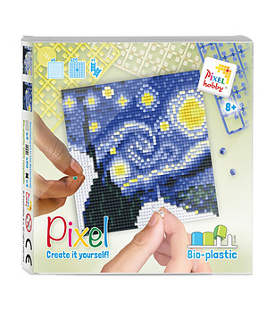 Мозайка с пиксели Classic, Pixelhobby, 48x48 пиксела - Звездна нощ на Винсент ван Гог снимка