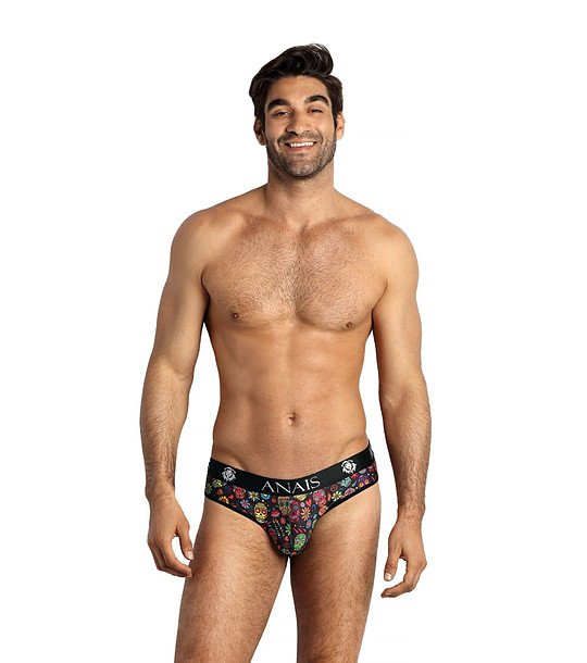 Черен мъжки слип с принт ANAIS снимка