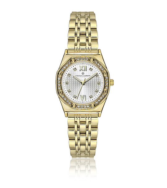 Дамски златист часовник с камъчета снимка