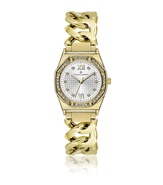 Дамски златист часовник с камъчета снимка