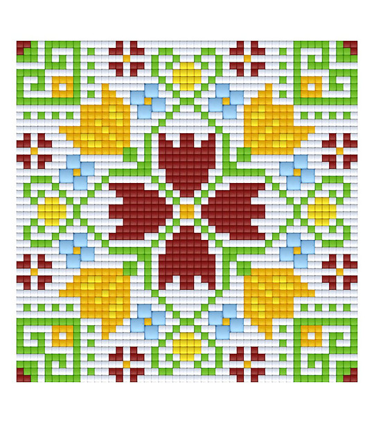 Мозайка с пиксели - Българска шевица, 48x48 пиксела - Елбетица снимка