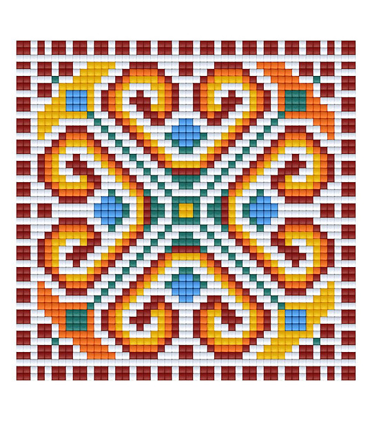 Мозайка с пиксели - Българска шевица, 48x48 пиксела - Мотив 2 снимка