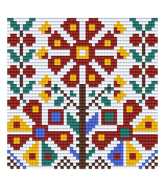 Мозайка с пиксели - Българска шевица, 48x48 пиксела - Мотив 3 снимка