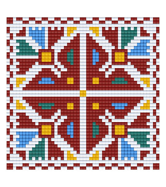 Мозайка с пиксели - Българска шевица, 48x48 пиксела - Видински мотив снимка