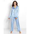 Синя сатенирана дамска пижама Classic Look Blue-0 снимка