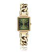Дамски часовник в златисто със зелен циферблат-0 снимка