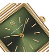 Дамски часовник в златисто със зелен циферблат-2 снимка