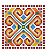 Мозайка с пиксели - Българска шевица, 48x48 пиксела - Мотив 2-0 снимка