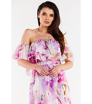 Многоцветна дамска къса блуза Linda снимка