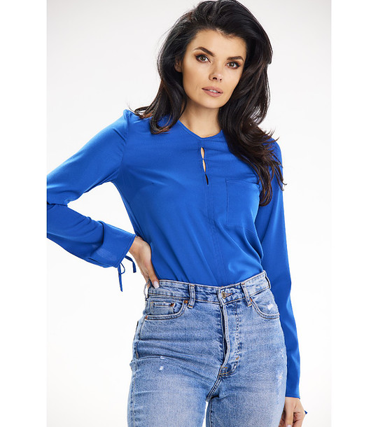 Синя дамска блуза Ellen снимка