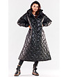 Дълго черно дамско яке Coat-2 снимка