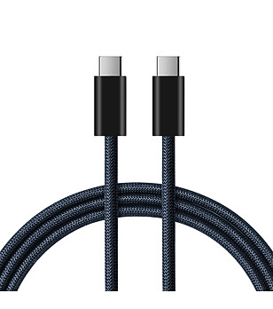Кабел за зареждане USB-C - USB-C  в тъмносиньо снимка