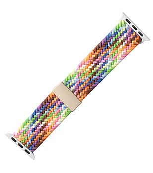 Текстилна многоцветна каишка Apple Watch  38/40/41 mm  снимка